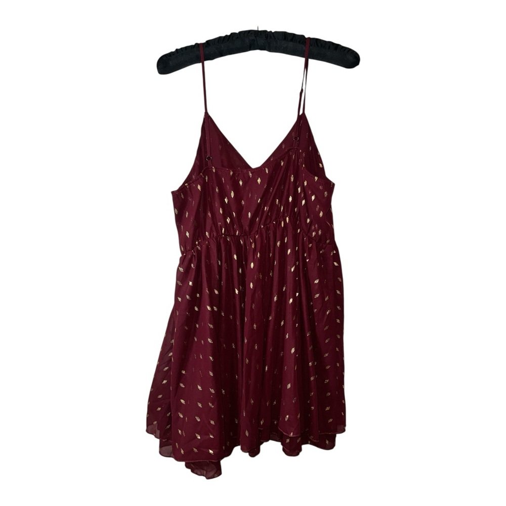 Commense Burgundy Polka-Dot Mini Dress - Picture 4 of 9